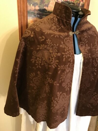 Brown velvet Capelet with Paisley pattern
